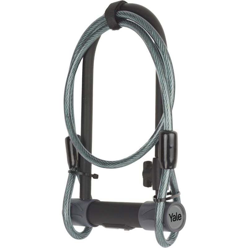 Lucchetto a u con cavo di alta sicurezza per biciclette e moto YUL2C/13/230/1, lunghezza 230mm, arco e traversa ultra resistenti, 4 chiavi di cui una