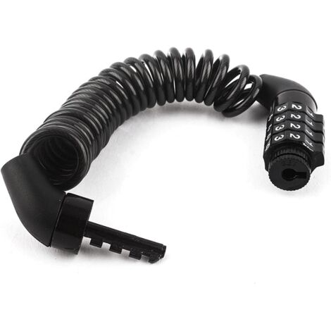 Lucchetto per bicicletta con cavo di sicurezza con codice intelligente a 4 cifre e supporto per bicicletta, lungo 150 cm per bicicletta/scooter/cancello per bicicletta/casco, nero