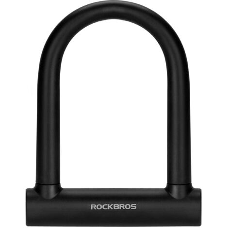 Lucchetto per bicicletta U-Lock, lucchetto con chiave rinforzato - Nero