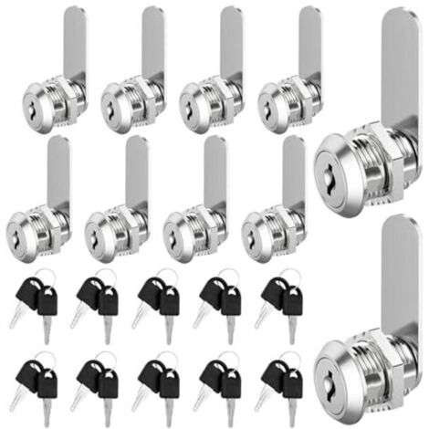 Lucchetto per cassetta postale da 20 mm, confezione da 10, lucchetto per armadietto con chiave, una chiave controlla un lucchetto per cassetta postale, lucchetto per cassetta postale adatto a porte co