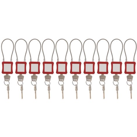 Lucchetto per cavo di bloccaggio e tagout da 10 set con lucchetto elettrico in acciaio inossidabile a chiave per la manutenzione dell'attrezzatura