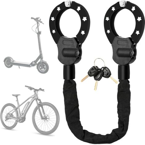 Lucchetto per monopattino elettrico, catene antifurto da 8 mm, lucchetto per bicicletta robusto da 93 cm con chiavi, lucchetto per monopattino, lucchetto antifurto per bicicletta