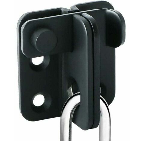 Lucchetto per porta scorrevole, serratura a lucchetto, fibbia per porta, gancio antifurto, acciaio inossidabile, finitura nero opaco