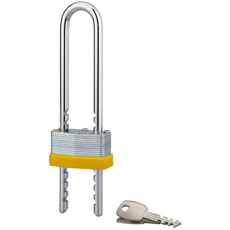 Lucchetto regolabile ad arco lunghezza variabile 40mm, acciaio laminato, 2 chiavi in acciaio - THIRARD