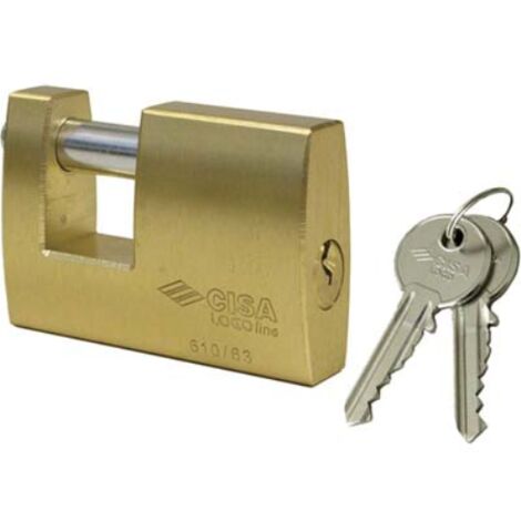 Lucchetto rettagolare 21610 logo ottone satinato chiavi 2 mm 70 Logo cisa