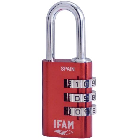 Lucchetto Rosso IFAM COL COMBI30 Arco 30mm 5mm con Combinazione