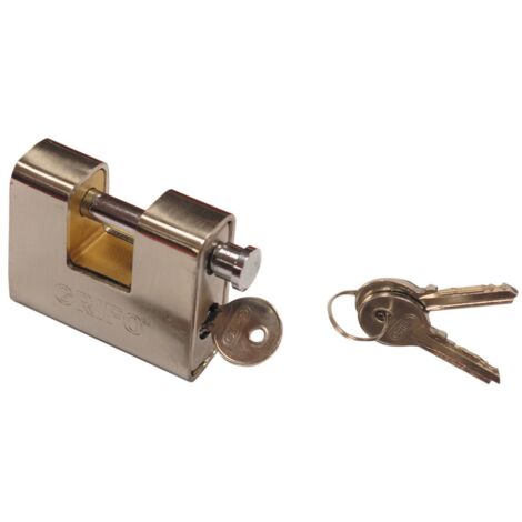 Lucchetto sicurezza corazzato mm 70 grifo molle inox  antiscasso antifurto