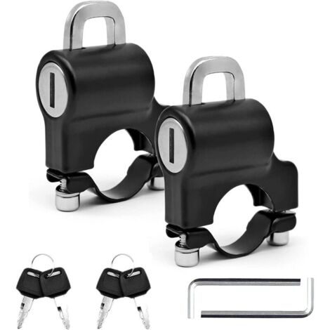 Lucchetto universale per casco da 2 pezzi con chiavi, lucchetto per casco in lega di alluminio, lucchetto per casco da moto, per moto, bicicletta, scooter (22-28 mm)