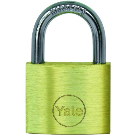 Lucchetto YALE in ottone, arco corto, 20 mm, con chiavi abbinate, tipo KA1