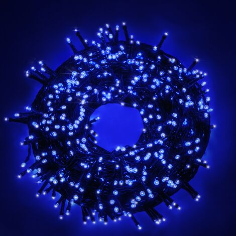 Luccika Home stringa luminosa catena serie di luci per albero di Natale a led blu con 8 giochi di luce e memoria per uso esterno interno