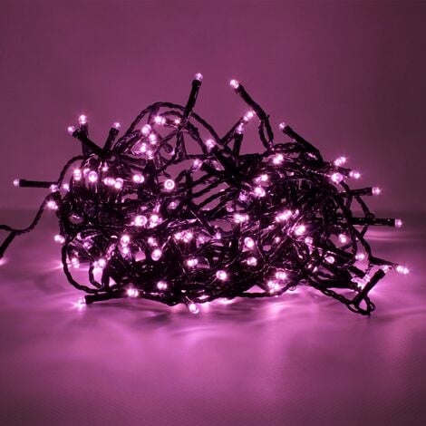 Luccika Home stringa luminosa catena serie di luci per albero di Natale a led rosa con 8 giochi di luce e memoria per uso esterno interno