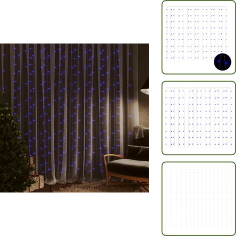 Luce a LED - vidaXL Tenda Luci a Ghiaccioli 3x3m 300 LED Blu 8 Funzioni - Decorazione esterna