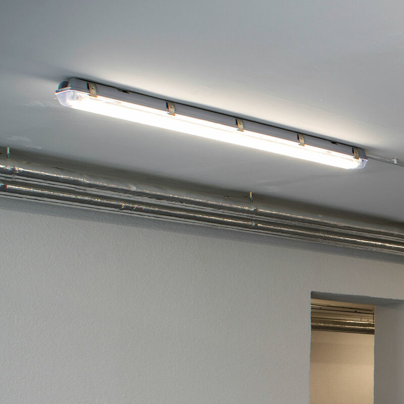Image of Luce a prova d'umidità led diffusore luce diurna led industria plafoniera, IP65, bianco, 1x led 60W 7200Lm 4000K, LxLxA 120x7,8x7,2 cm