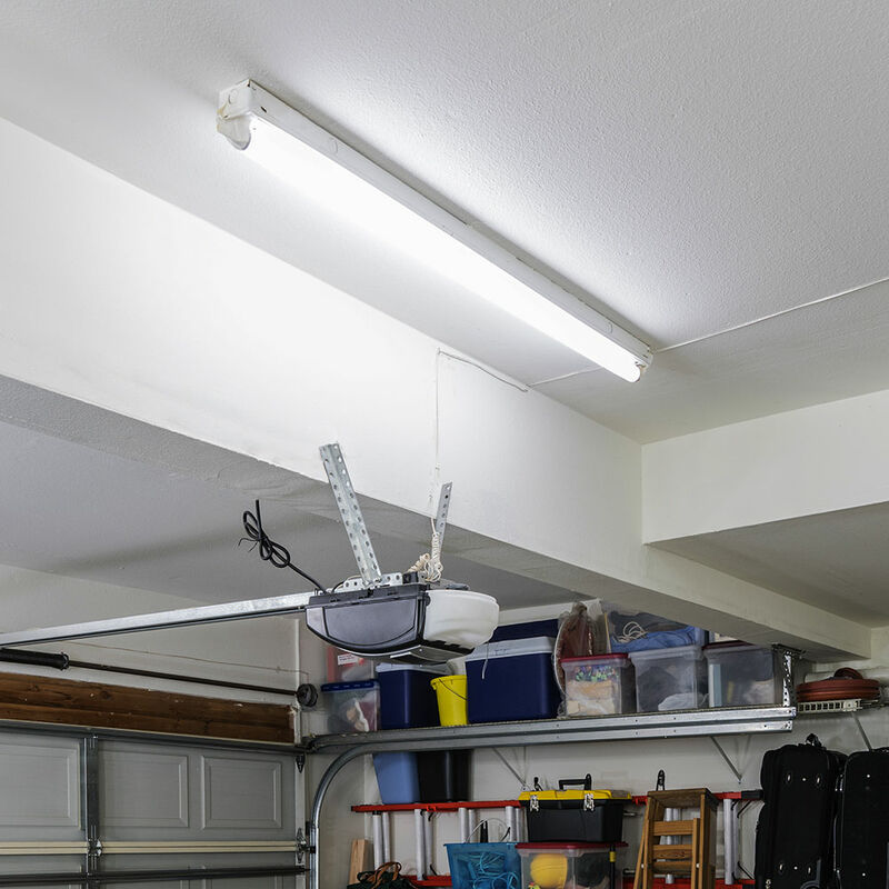 Image of Etc-shop - Luce a prova d'umidità led diffusore luce diurna led industria plafoniera, IP65, bianco, 1x led 60W 7200Lm 6500K, LxLxA 120x7,8x7,2 cm