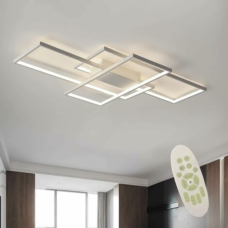 Luce a soffitto a LED BIANCO COMEY MODERNA - Dimmabile con telecomando - illuminazione decorativa creativa della forma rettangolare per il lampadario della camera da letto e del soggiorno [Classe di e