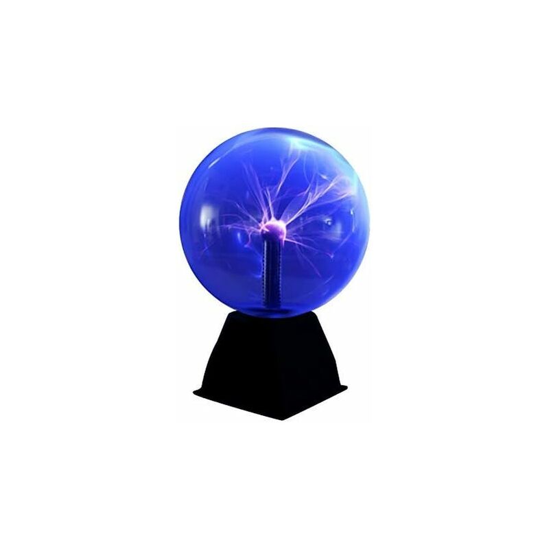 Image of Luce al plasma, lampada al plasma magica sensibile al tocco e alla voce, luce d'atmosfera con decorazione a fulmini, luce notturna 5 (blu)