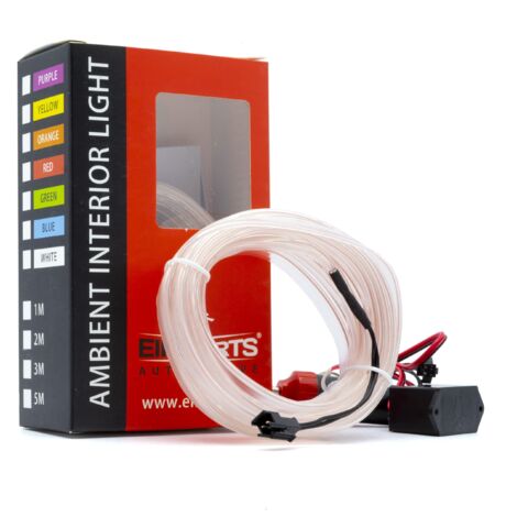 Luce ambientale a LED per auto 12V bianca 5 metri