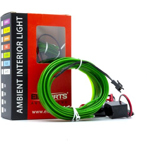 Luce ambientale a LED per auto 12V verde 5 metri