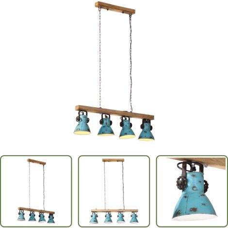 Luce blu -  Lampada da Soffitto 25 W Blu Anticato 90x24x111 cm E27