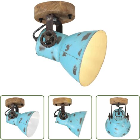 Luce calda -  Lampada a Parete 25 W Blu Anticato 11,5x11,5x25 cm E27