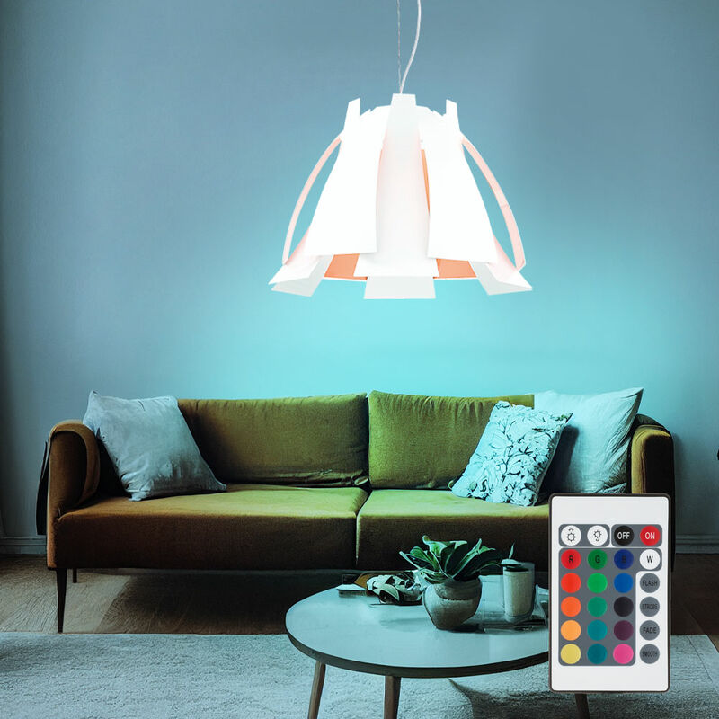 Image of Lampada a sospensione dimmerabile con telecomando lampada a sospensione bianca lampada da tavolo da pranzo Lampada da soggiorno a LED, cambio colore