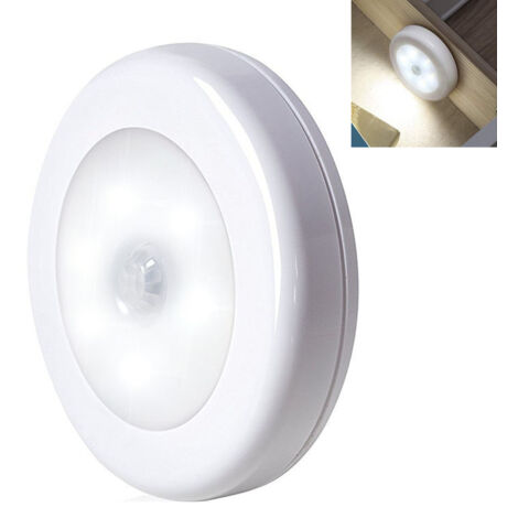 Luce con sensore di movimento, luce LED con sensore di movimento, luce per armadio, a batteria (batteria non inclusa), luce LED per armadio, scaffale, ingresso, garage, cucina, corridoio - (bianco)