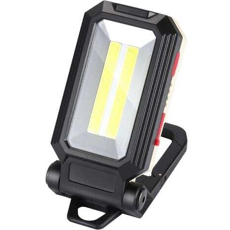 Luce da lavoro a LED, luce da campeggio, faretto a LED ricaricabile, luce da lavoro ricaricabile, luce da officina COB, torcia, torcia elettrica con base magnetica per garage, campeggio, emergenza, ec