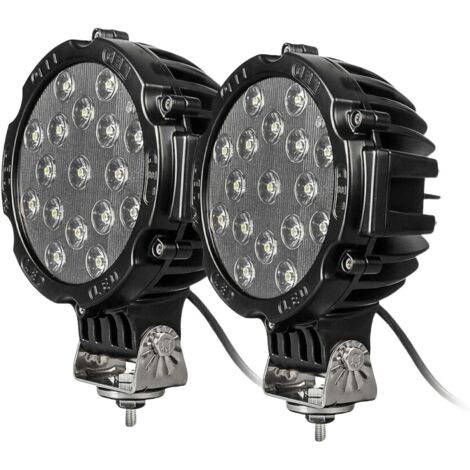 Luce da lavoro a LED, luci fuoristrada a LED, fendinebbia a LED 12V 24V Luce da lavoro a LED 5100LM IP67 impermeabile per moto, auto, jeep, trattore, camion, SUV, barca, e (NERO)