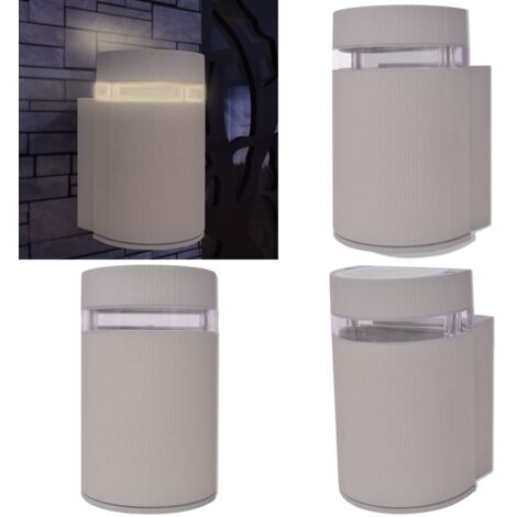 Luce da parete per esterno semi-cilindrica in alluminio grigio - Lampadario alluminio - Luce esterna