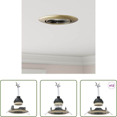 Luce da soffitto -  Spotlight 12 pcs Ottone 9 x 9 x 2.5 cm Metallo