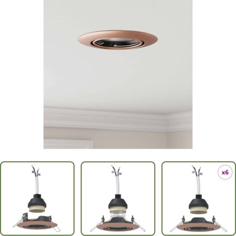 Luce da soffitto -  Spotlight 6 pcs Rame 9 x 9 x 2.5 cm Metallo