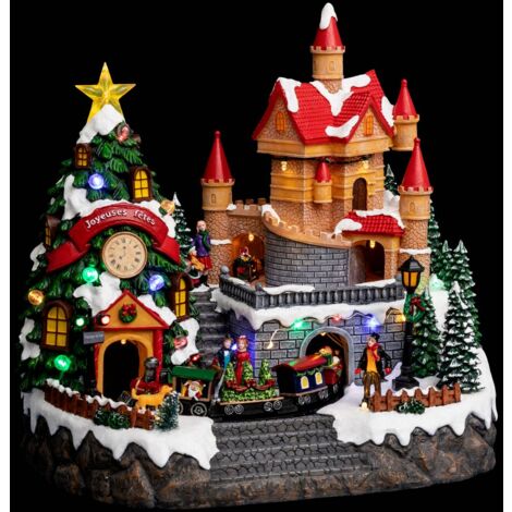 Luce del villaggio di babbo natale 33 led l.31cm musicale - Feeric lights & christmas