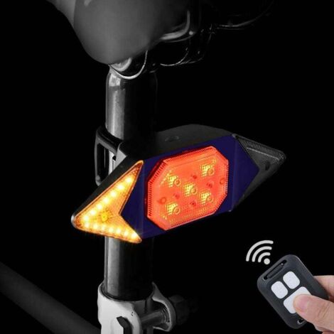 Luce di direzione per bicicletta con telecomando wireless, luce posteriore per bicicletta con indicatore di direzione per bicicletta, 5 modalità di illuminazione, avviso di sicurezza posteriore, luce 