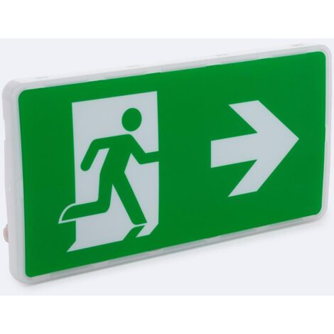 Luce di Emergenza LED a Incasso/Superficie 130lm Permanente/Non Permanente con Insegna IP65 Foro 150x310 mm 3 W