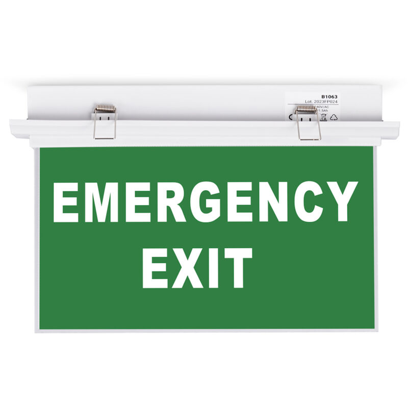 Image of Barcelona Led - Lampada di emergenza permanente con cartello emergency exit - Da