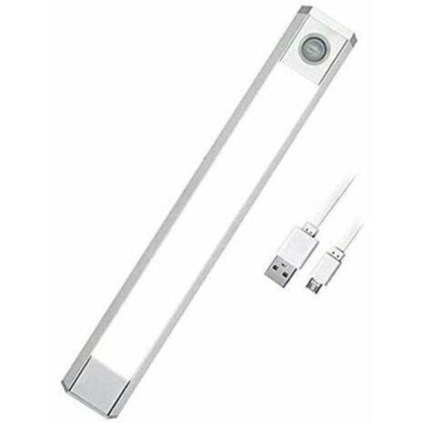 Luce interna con sensore di movimento a 3 colori cangianti, luce notturna con batteria ricaricabile tramite USB, 60 LED, per armadi, scale, cucine, pareti, ecc. [Classe energetica]