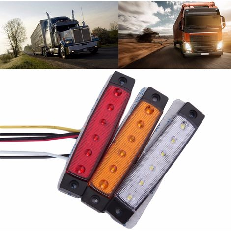 Luce laterale 24V con 6 LED SMD per auto e camion Colore - Rosso