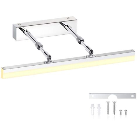 Luce LED per specchio da bagno IP44 14W 1170LM, applique con angolo regolabile, moderna illuminazione per specchio interno da bagno 6000K per tavolo con specchio, 60CM, 3000K, cromata