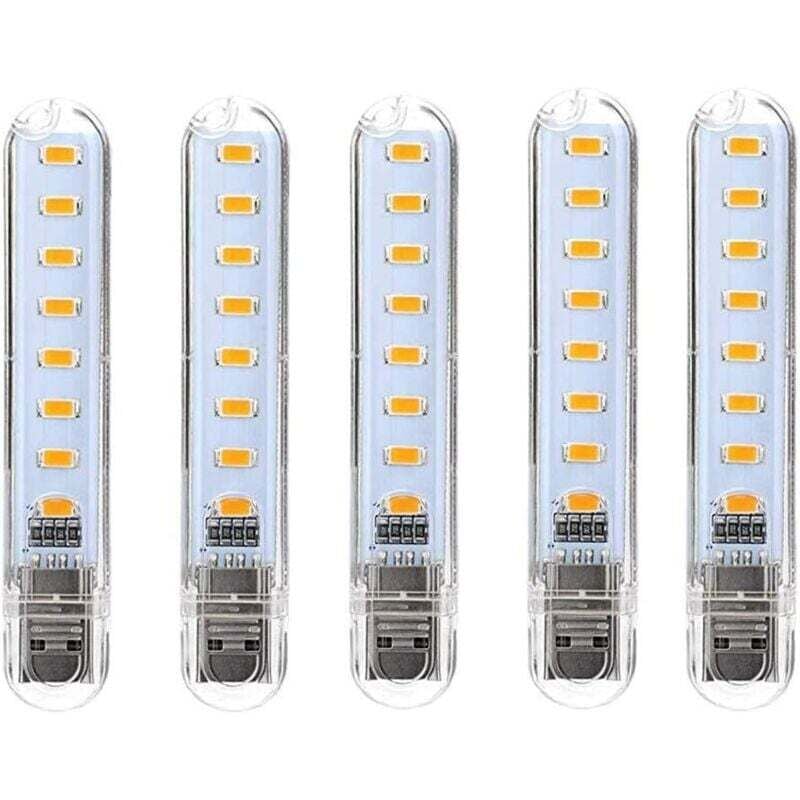 Image of XVX - Luce led usb, mini luce led usb portatile, 5 pezzi luce per tastiera computer, per pc, computer, power bank (bianco frossodo) [classe energetica
