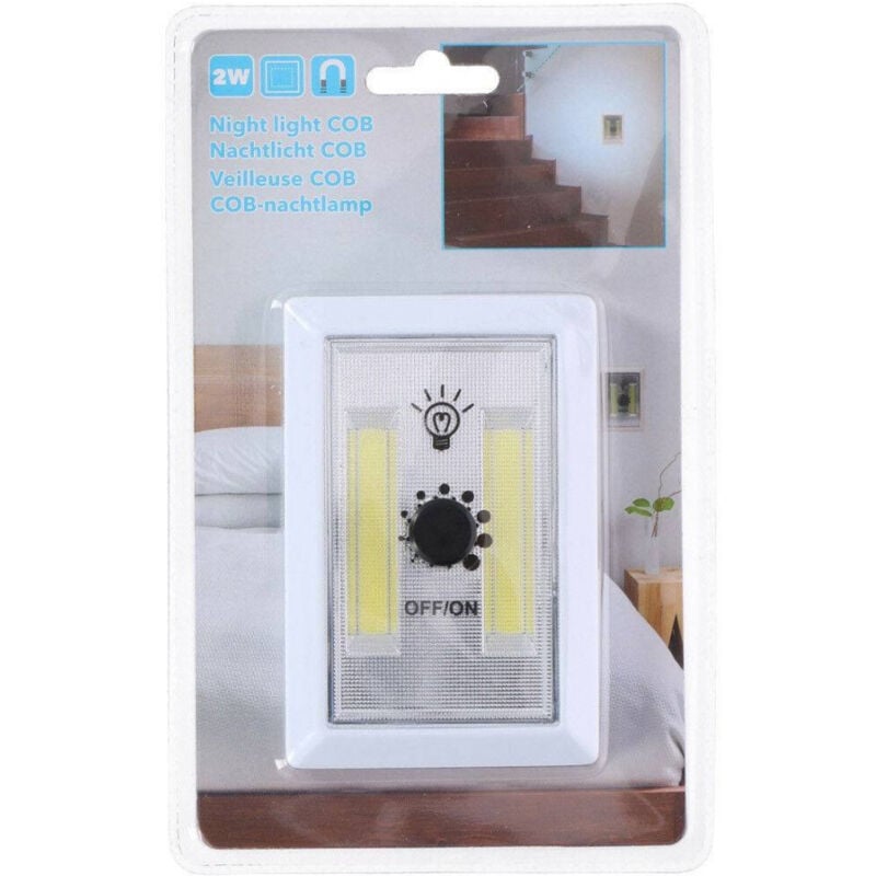 Luce Notturna 2xcob 2 w Da Notte Buio Sicurezza Interruttore Regolabile - - Trade Shop Traesio