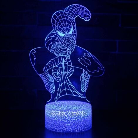 Luce notturna 3D Supereroe Luce notturna Spiderman Giocattolo per ragazzi Luce notturna per Natale o festa di compleanno per bambini Ragazze e ragazzi (Spiderman)-RAPANDA