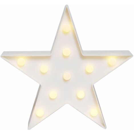 Luce notturna a LED a batteria Lovely Star per tendone per camerette, camerette, Natale, feste di compleanno (bianco)