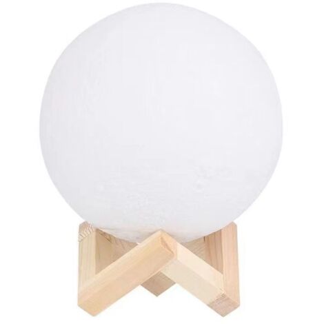 Luce notturna a LED a forma di luna da 8 cm, alimentata a batteria, con supporto, lampada stellata, decorazione per camera da letto, luci notturne, regalo per bambini, lampada a luna bianca