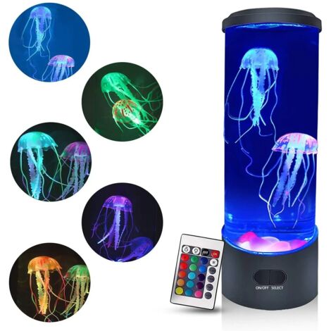 Luce notturna a LED a forma di medusa, acquario da comodino, luce d'atmosfera a colori variabili con telecomando.