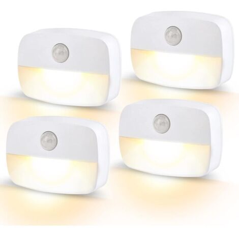 Luce notturna a LED con sensore di movimento, alimentata a batteria, per uso interno ed esterno, ideale per corridoi, scale, bagno e camera da letto.