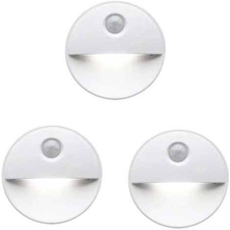 Luce notturna a LED con sensore di movimento, lampadine a LED che inducono il sonno, funzionamento senza fili, perfette per mobili da bagno, scale e altro, 3 pezzi
