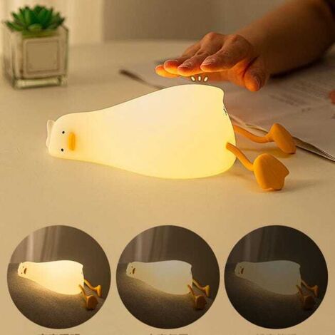 Luce notturna a LED, lampada luminosa a forma di anatra, lampada da comodino ricaricabile con funzione touch, luce notturna per neonati e bambini che allattano