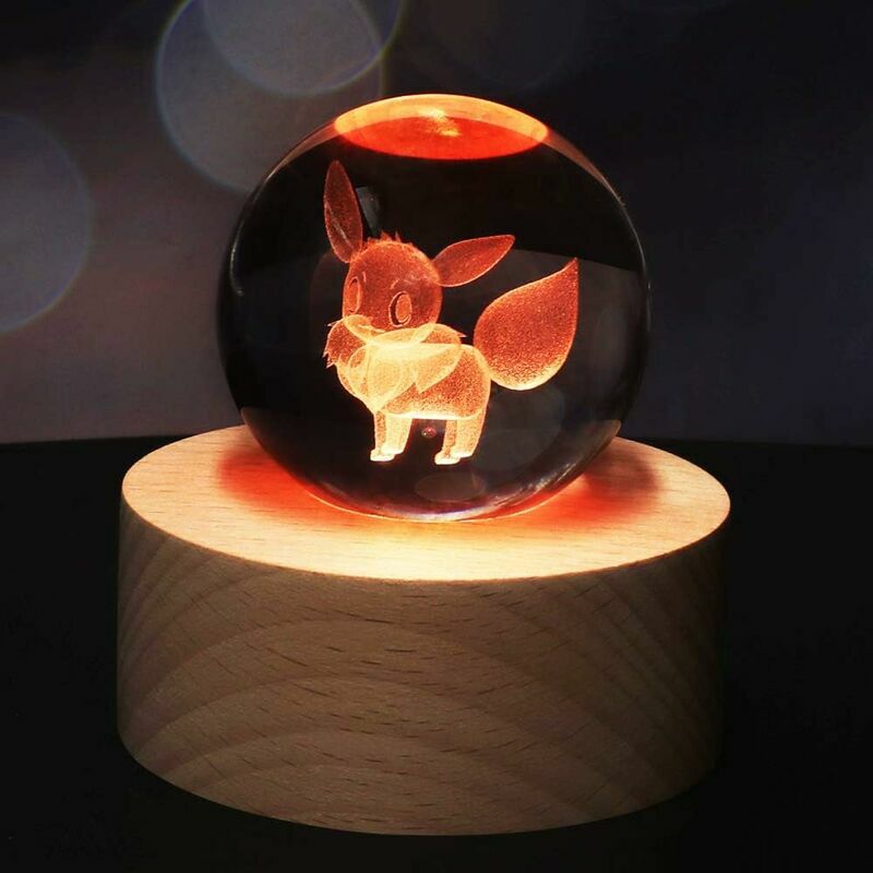 Luce notturna a sfera di cristallo 3D per bambini