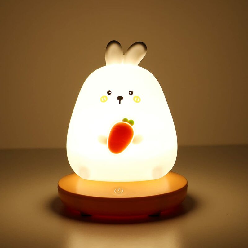 Image of Luce Notturna Bambini, Silicone Lampada Notturna, USB Ricaricabile Tocco Luce Notte Neonati Con Luminosità Regolabile Per Cameretta Bambini Regalo