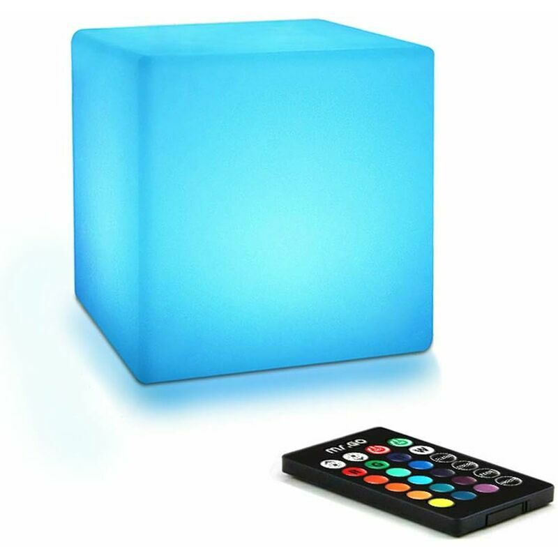Luce notturna cubo LED 10 cm con telecomando
